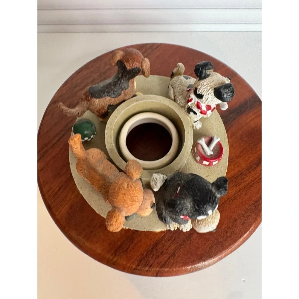 VTG Deb Strain Candle Capper Dogs Figurine Puppy‎ Decor Farmhouse Style